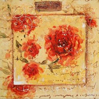 Textured Flowers oil painting